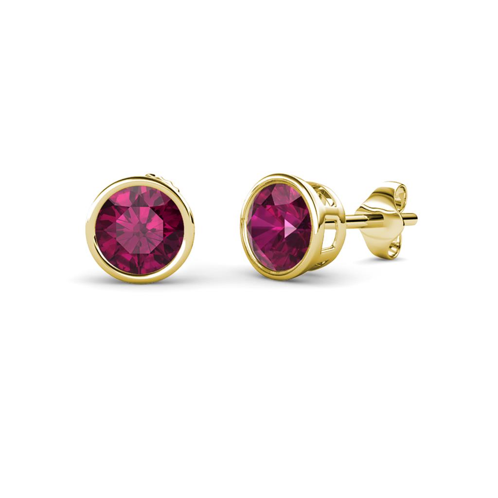 Carys Rhodolite Garnet (4mm) Solitaire Stud Earrings 