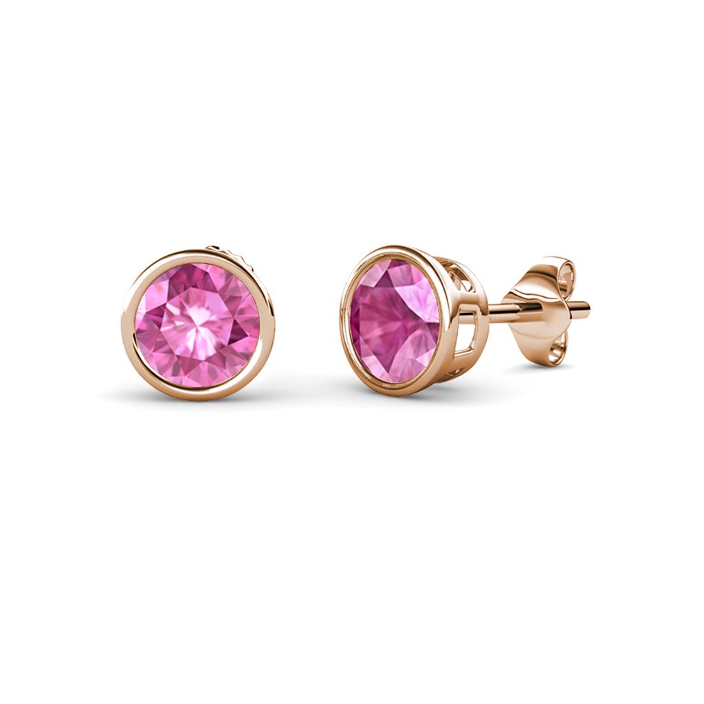 Carys Pink Sapphire (4mm) Solitaire Stud Earrings 