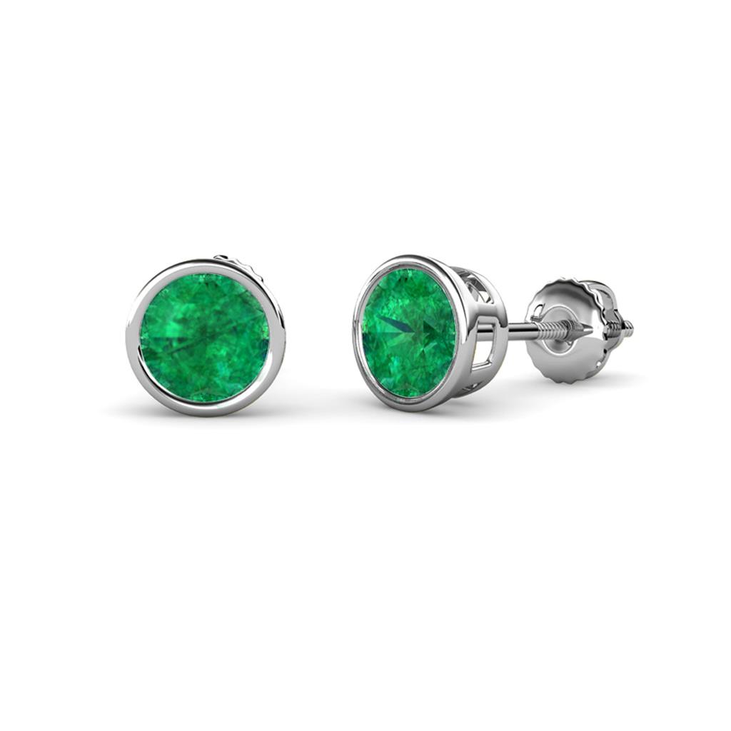 Carys Emerald (4mm) Solitaire Stud Earrings 