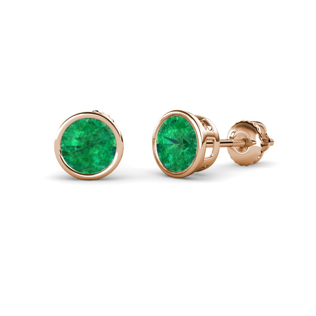 Carys Emerald (4mm) Solitaire Stud Earrings 