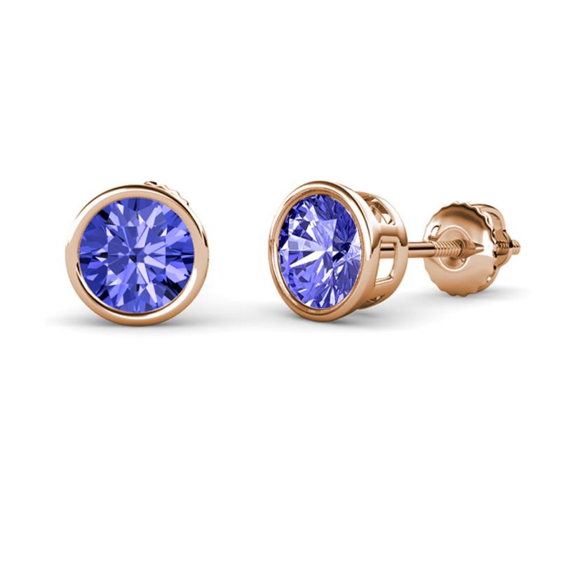 Carys Tanzanite (6.5mm) Solitaire Stud Earrings 