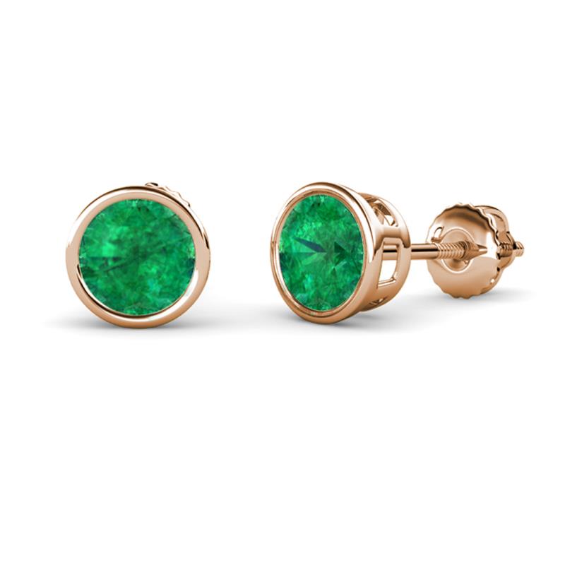 Carys Emerald (6mm) Solitaire Stud Earrings 