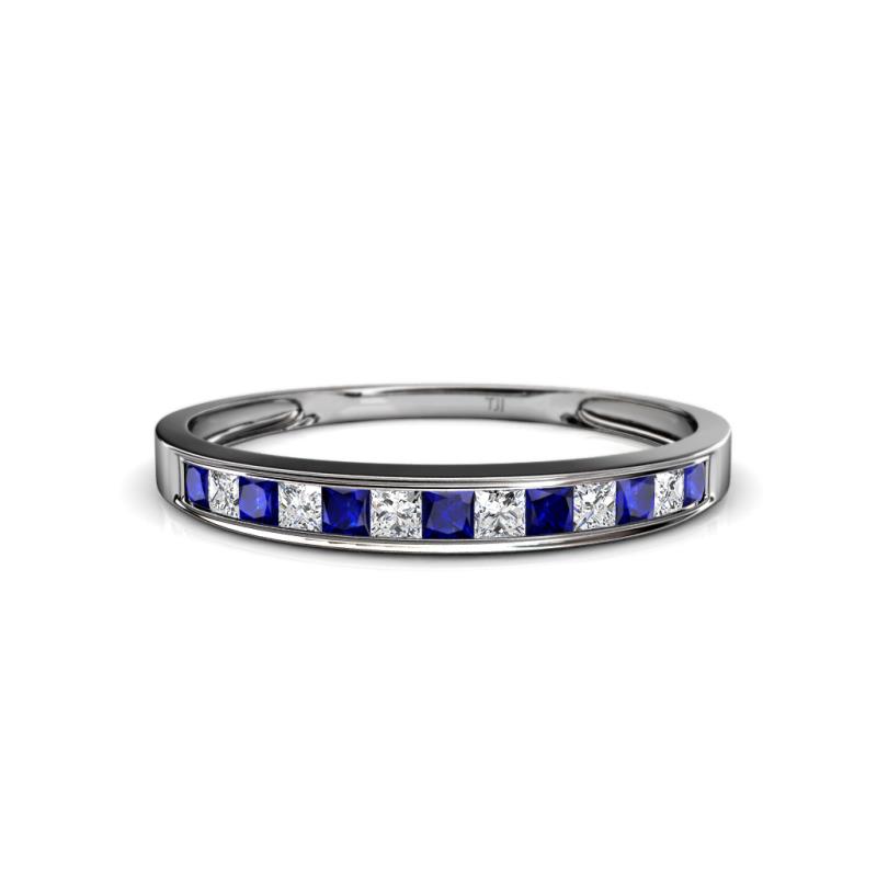 Aqilia 2.00 mm Blue Sapphire and Lab Grown Diamond Wedding Band 