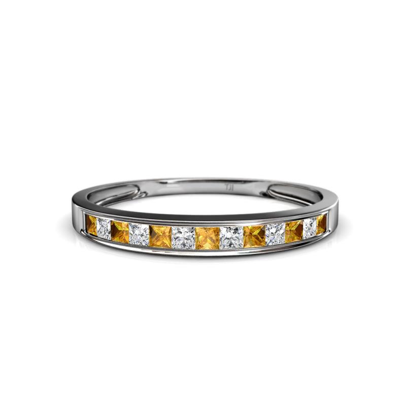 Aqilia 2.00 mm Citrine and Lab Grown Diamond Wedding Band 