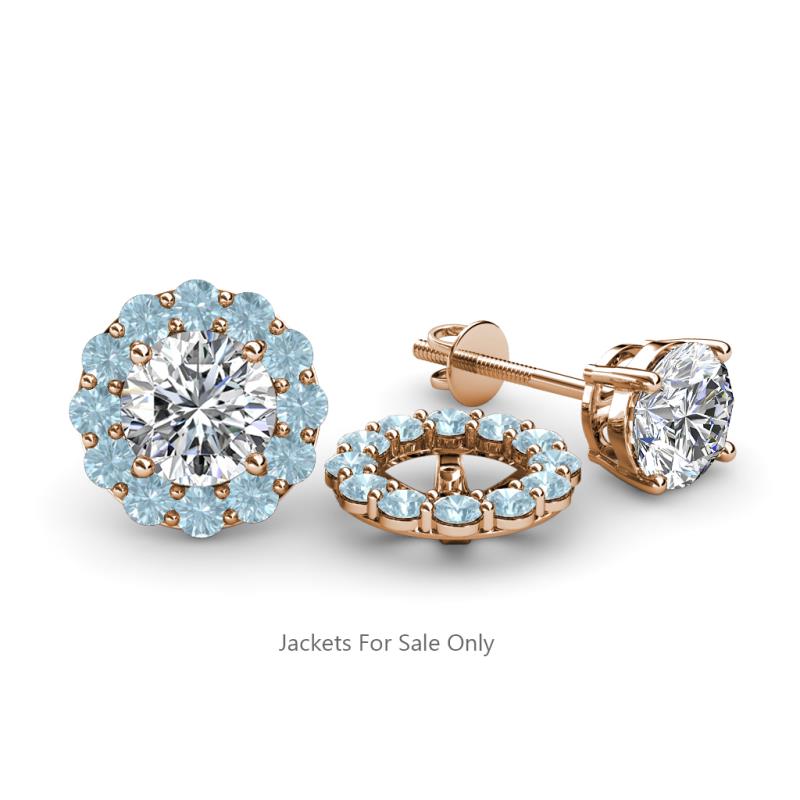 Serena 0.53 ctw (2.00 mm) Round Aquamarine Jackets Earrings 