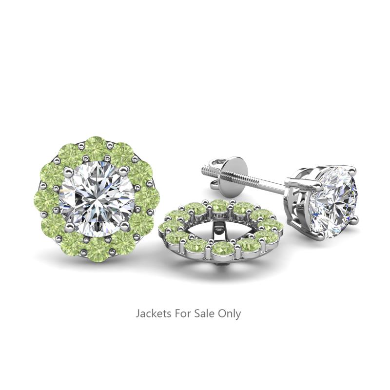 Serena 0.88 ctw (2.00 mm) Round Peridot Jackets Earrings 