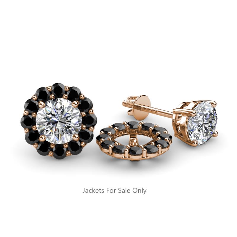 Serena 0.76 ctw (2.00 mm) Round Black Diamond Jackets Earrings 