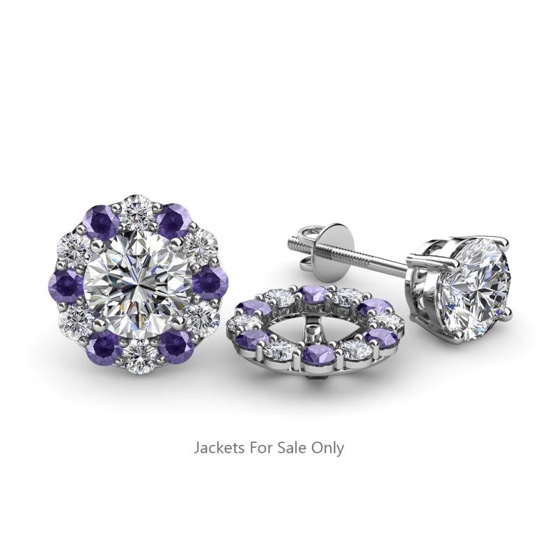 Serena 2.00 mm Round Iolite and Diamond Jacket Earrings 
