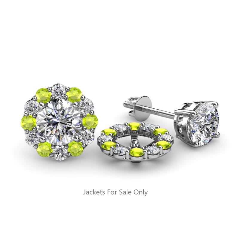 Serena 2.00 mm Round Peridot and Diamond Jacket Earrings 