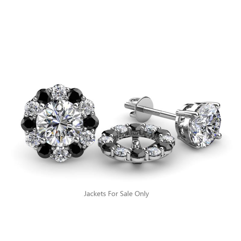 Serena 2.00 mm Round Black and White Diamond Jacket Earrings 