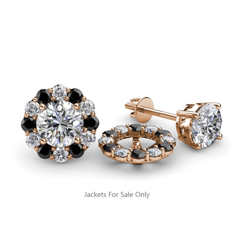 Serena 2.00 mm Round Black and White Diamond Jacket Earrings 