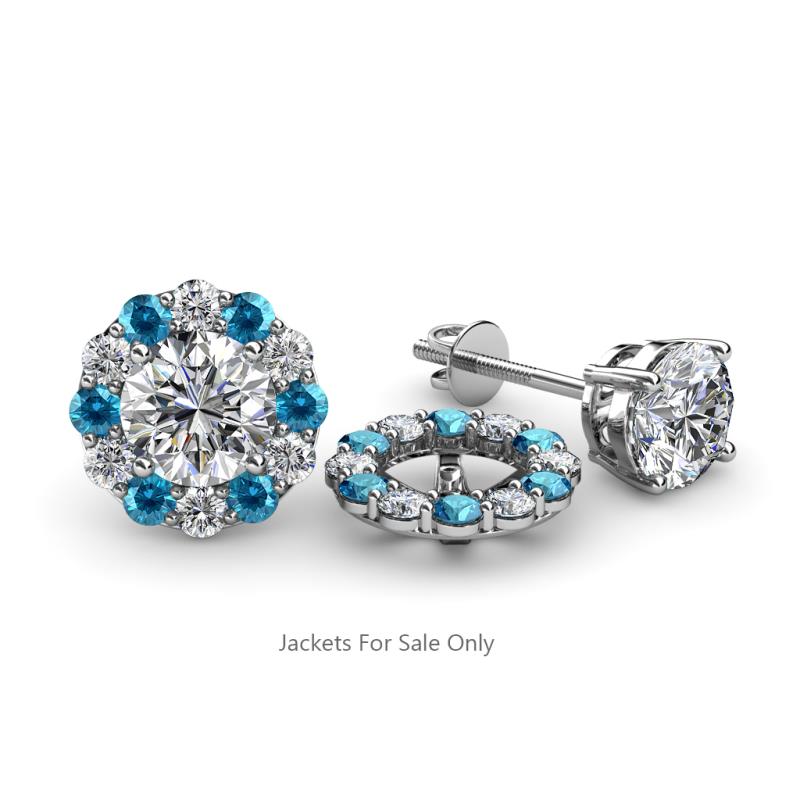 Serena 2.00 mm Round London Blue Topaz and Diamond Jacket Earrings 