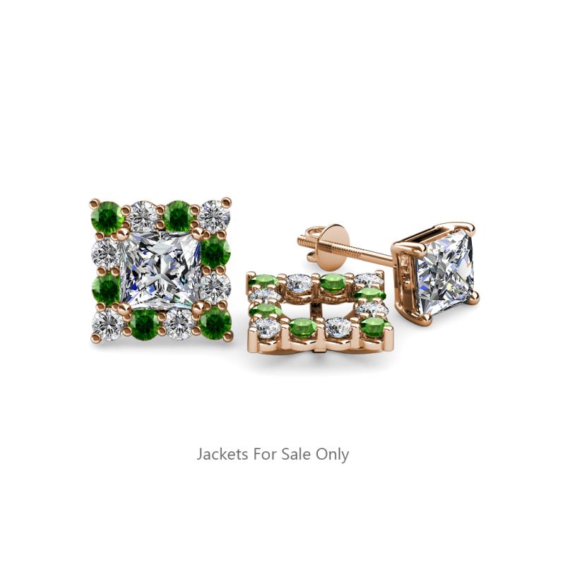 Serena Green Garnet and Diamond Jacket Earrings 