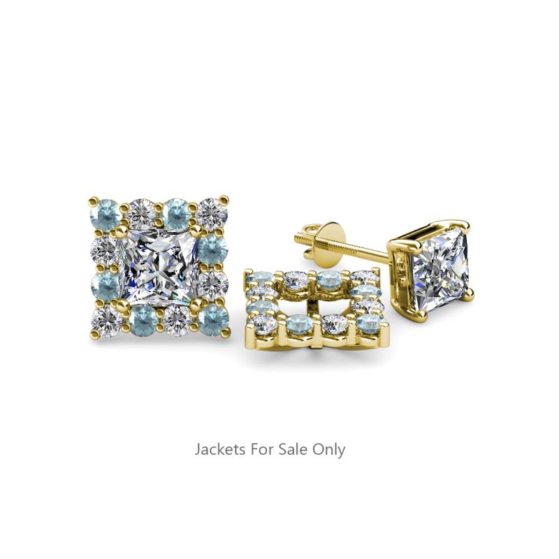 Serena Aquamarine and Diamond Jacket Earrings 