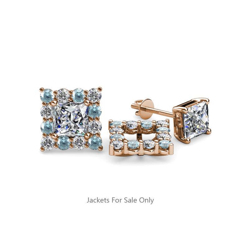 Serena Aquamarine and Diamond Jacket Earrings 