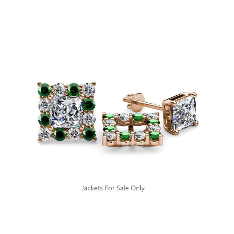 Serena Emerald and Diamond Jacket Earrings 