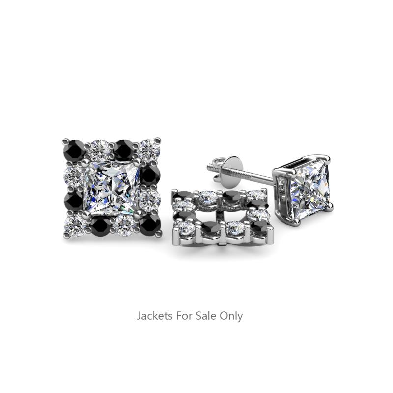 Serena Black and White Diamond Jacket Earrings 