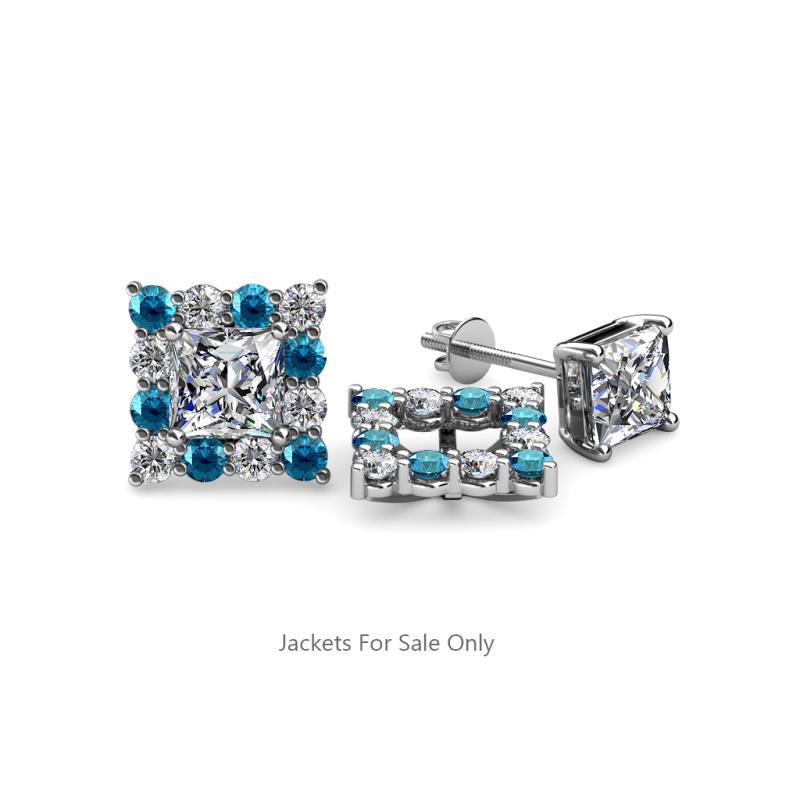 Serena London Blue Topaz and Diamond Jacket Earrings 
