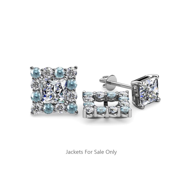 Serena Aquamarine and Diamond Jacket Earrings 