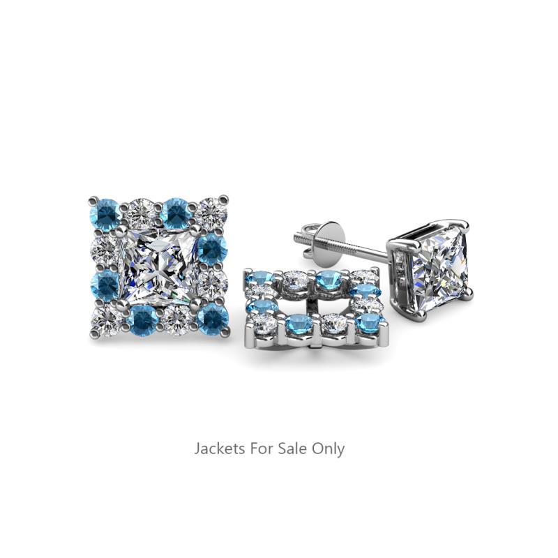 Serena Blue Topaz and Diamond Jacket Earrings 
