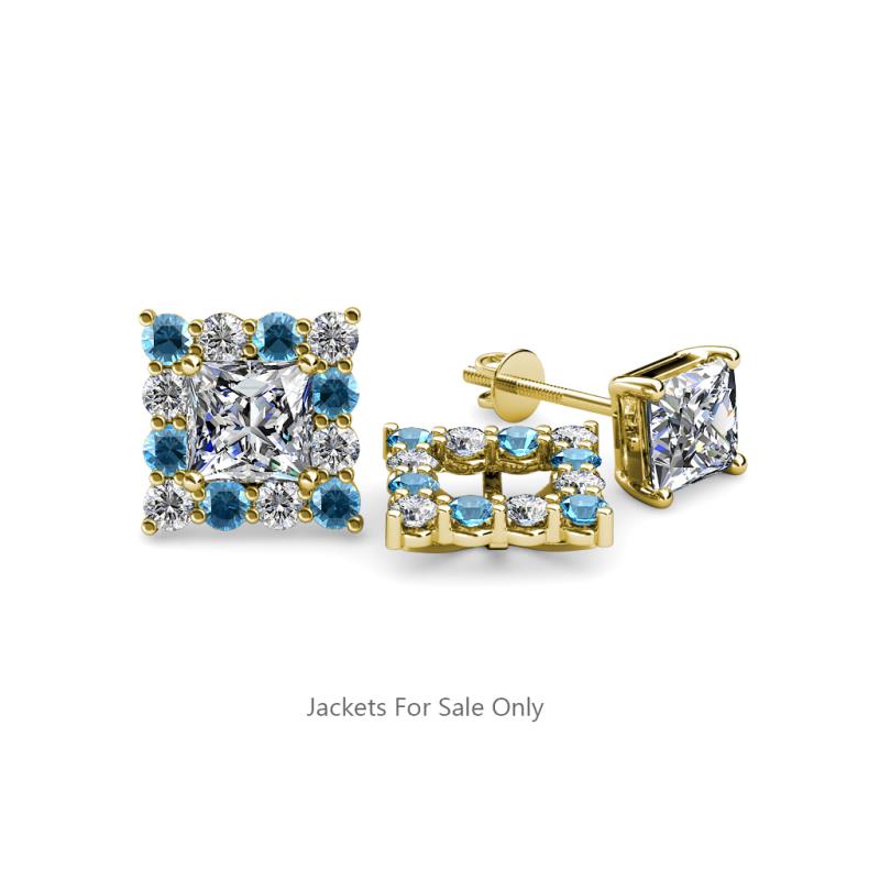 Serena Blue Topaz and Diamond Jacket Earrings 
