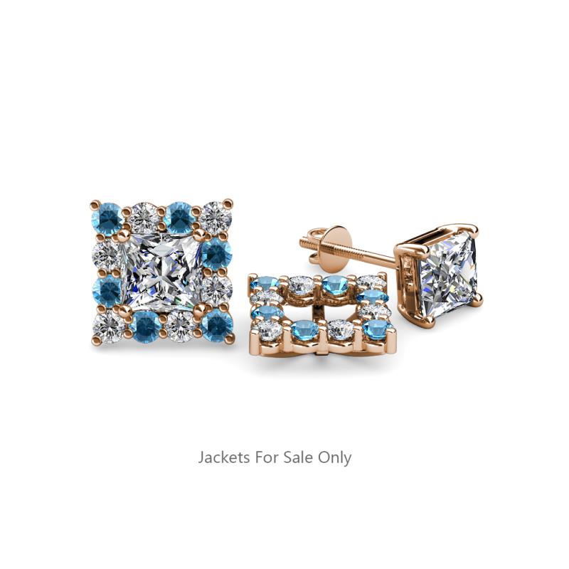 Serena Blue Topaz and Diamond Jacket Earrings 