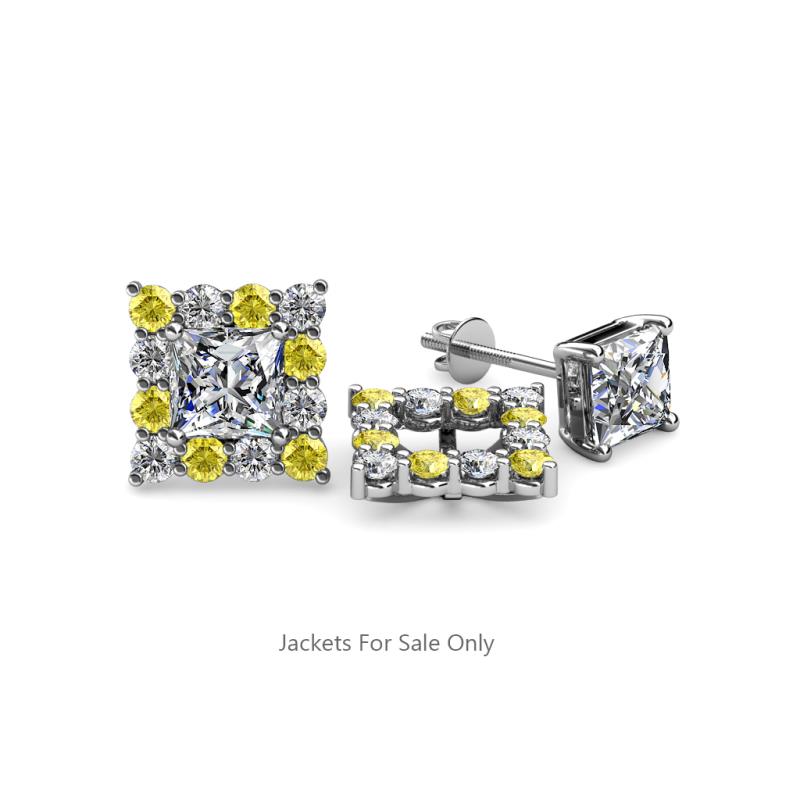 Serena Yellow Sapphire and Diamond Jacket Earrings 