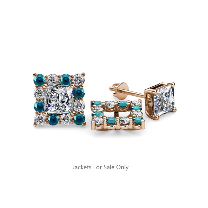 Serena Blue and White Diamond Jacket Earrings 