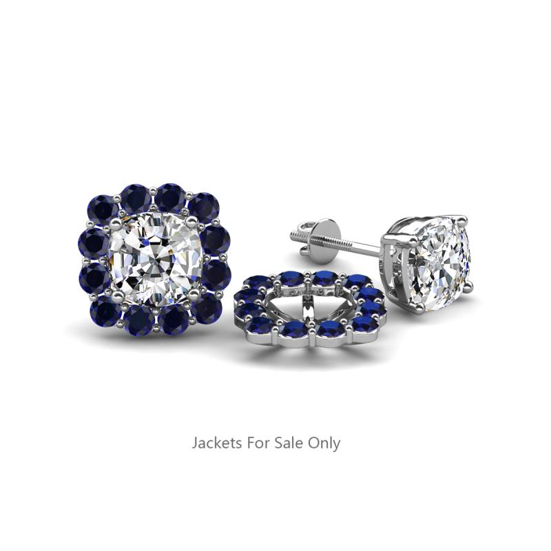 Ambre Blue Sapphire Jacket Earrings 