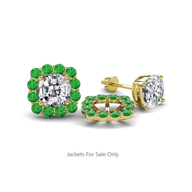 Ambre Green Garnet Jacket Earrings 