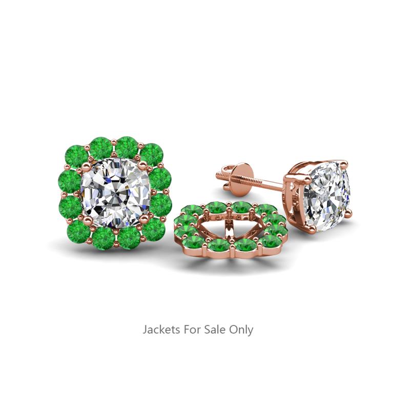Ambre Green Garnet Jacket Earrings 
