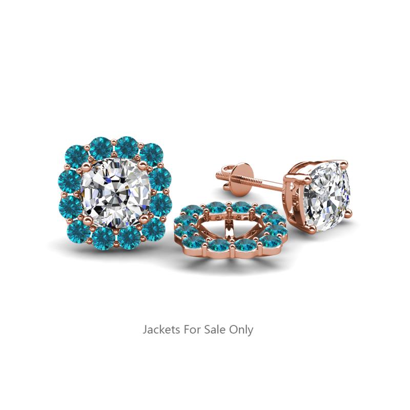 Ambre Blue Diamond Jacket Earrings 