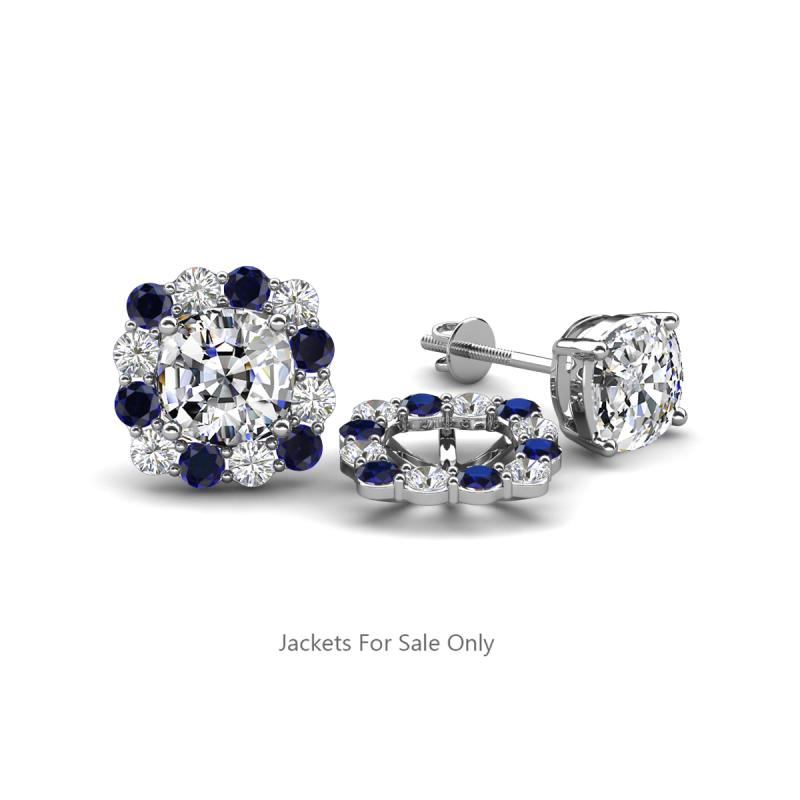 Ambre Blue Sapphire and Diamond Jacket Earrings 