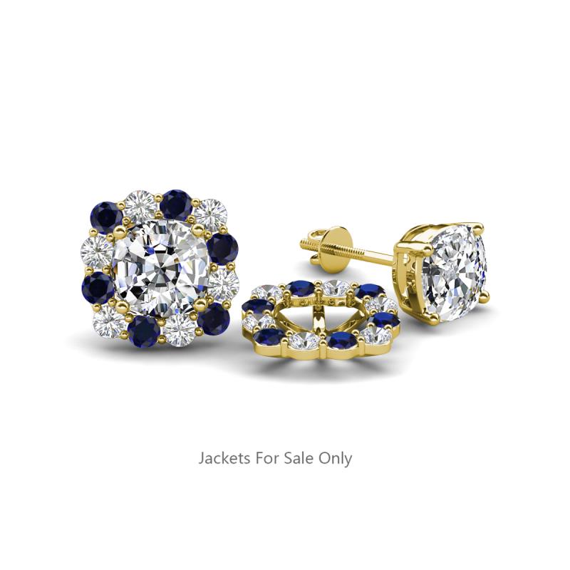 Ambre Blue Sapphire and Diamond Jacket Earrings 