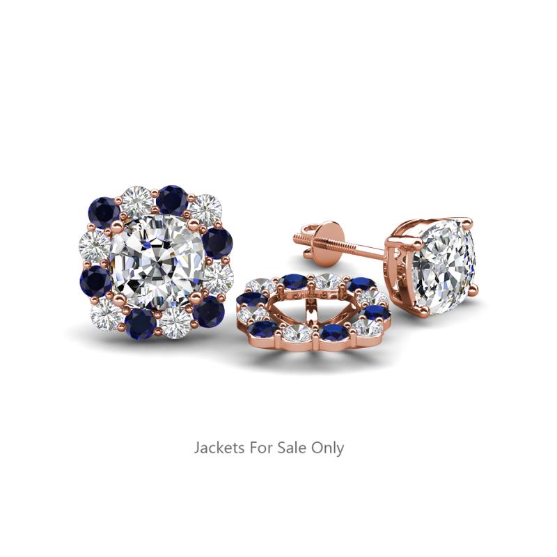 Ambre Blue Sapphire and Diamond Jacket Earrings 