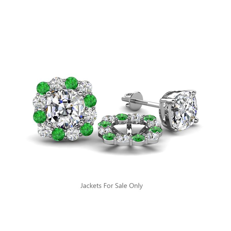 Ambre Green Garnet and Diamond Jacket Earrings 