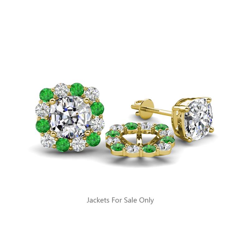Ambre Green Garnet and Diamond Jacket Earrings 