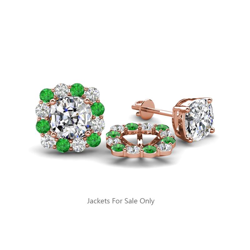 Ambre Green Garnet and Diamond Jacket Earrings 