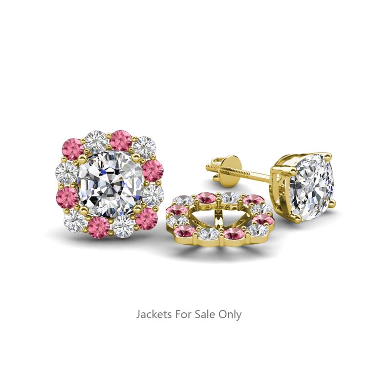 Ambre Pink Tourmaline and Diamond Jacket Earrings 