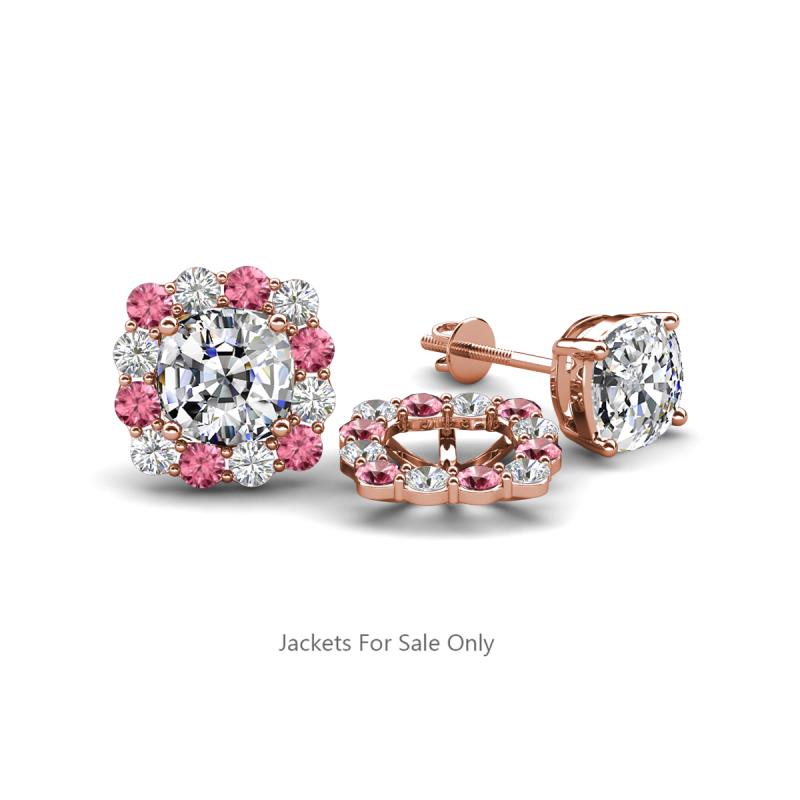 Ambre Pink Tourmaline and Diamond Jacket Earrings 