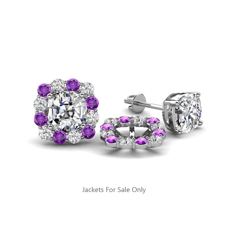 Ambre Amethyst and Diamond Jacket Earrings 