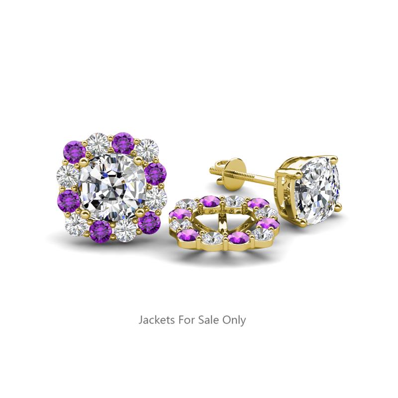 Ambre Amethyst and Diamond Jacket Earrings 