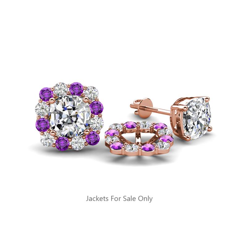 Ambre Amethyst and Diamond Jacket Earrings 