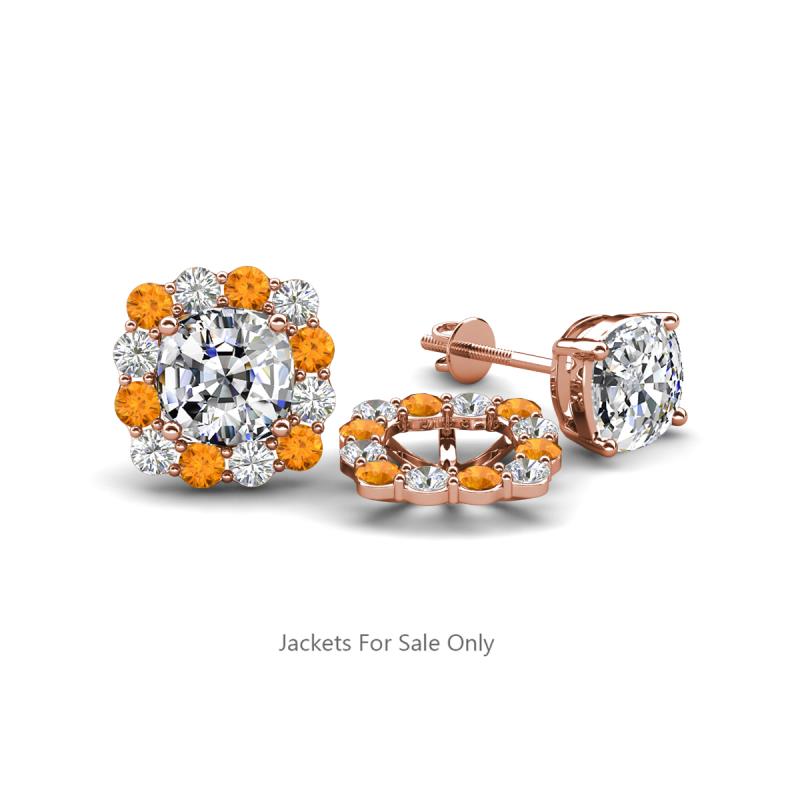 Ambre Citrine and Diamond Jacket Earrings 