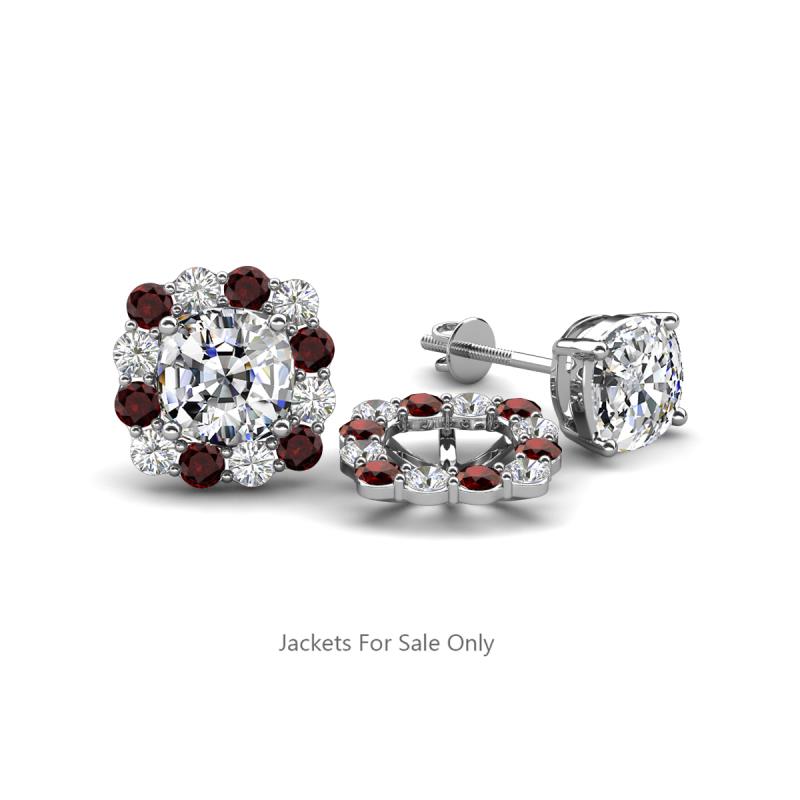 Ambre Red Garnet and Diamond Jacket Earrings 