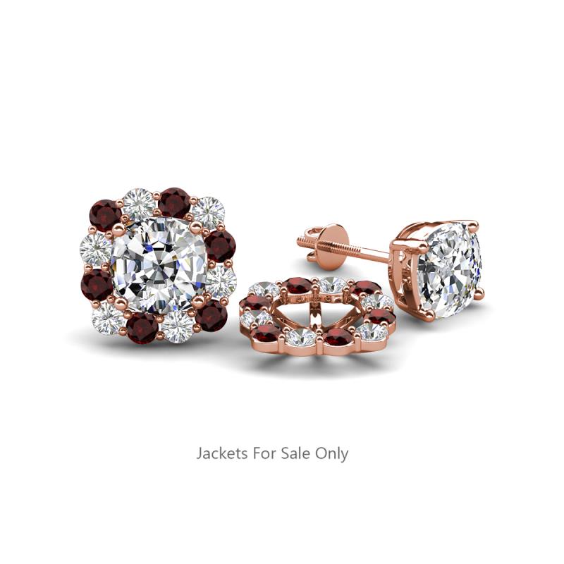 Ambre Red Garnet and Diamond Jacket Earrings 