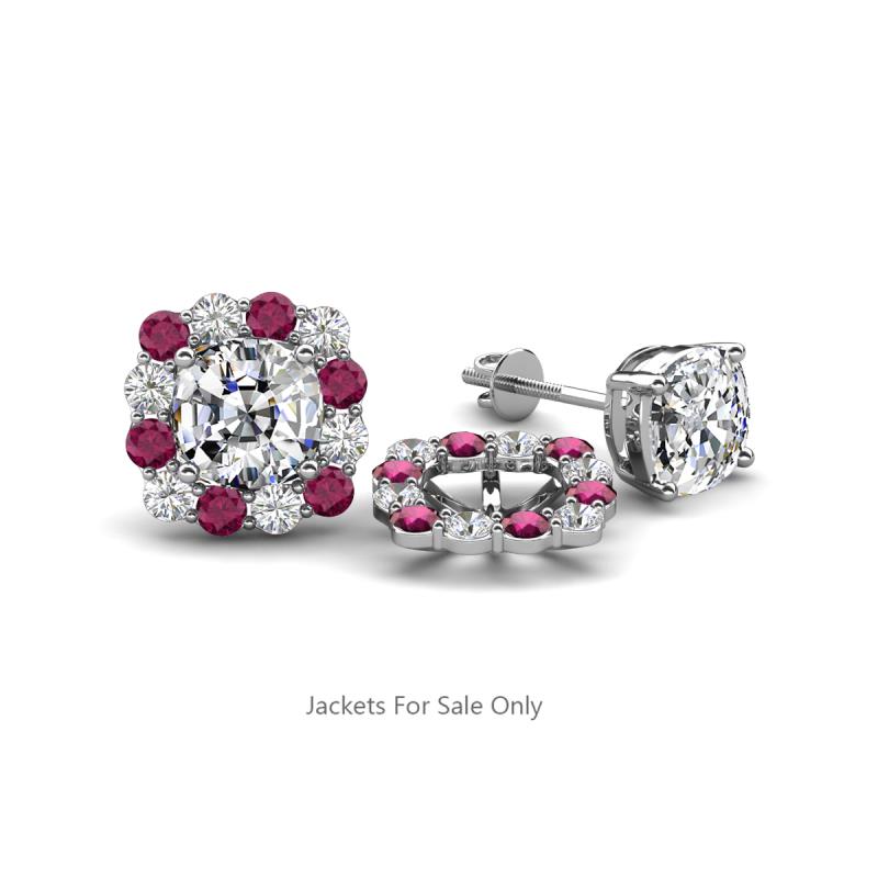 Ambre Rhodolite Garnet and Diamond Jacket Earrings 