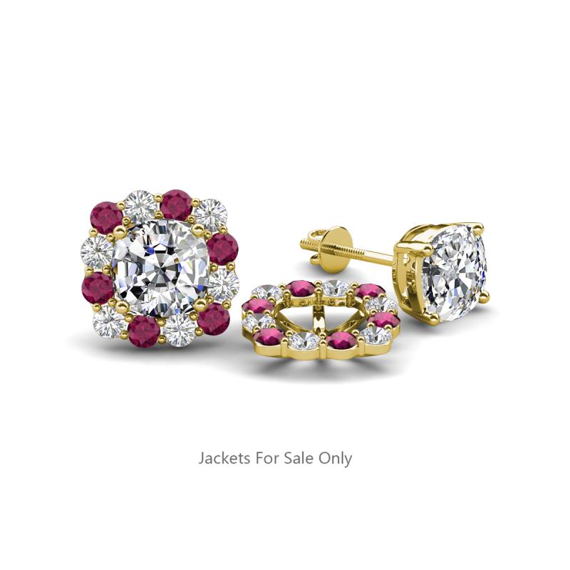 Ambre Rhodolite Garnet and Diamond Jacket Earrings 