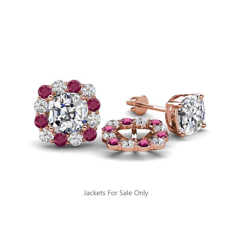 Ambre Rhodolite Garnet and Diamond Jacket Earrings 
