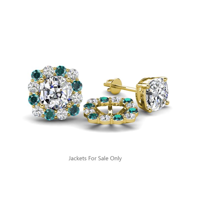 Ambre London Blue Topaz and Diamond Jacket Earrings 